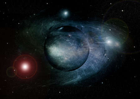 galaxy in a free space. 3D renderingの写真素材