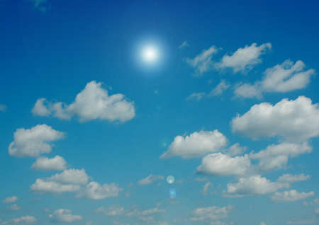 white air clouds in the blue skyの写真素材