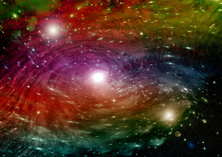 Stars of a planet and galaxy in a free space Elements of this image furnished . 3D renderingの写真素材