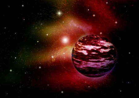 Stars of a planet and galaxy in a free space Elements of this image furnished  . 3D renderingの写真素材
