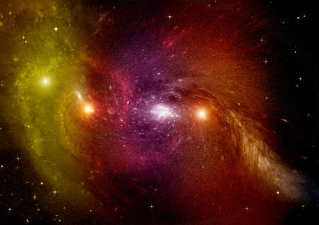 Stars of a planet and galaxy in a free space Elements of this image furnished . 3D renderingの写真素材