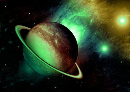 Stars of a planet and galaxy in a free space Elements of this image furnished . 3D renderingの写真素材