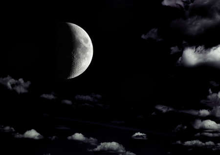 The moon in the night sky