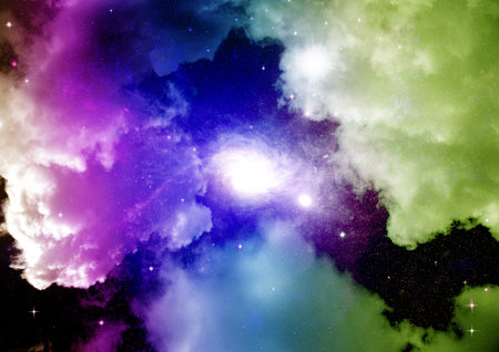 Stars of a planet and galaxy in a free space Elements of this image furnished . 3D renderingの写真素材