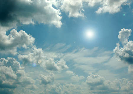 white air clouds in the blue skyの写真素材