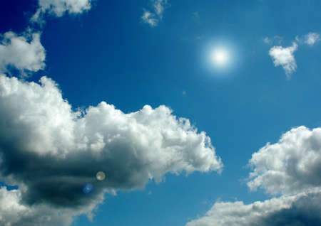 white air clouds in the blue skyの写真素材