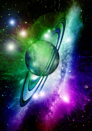 Stars of a planet and galaxy in a free space Elements of this image furnished . 3D renderingの写真素材