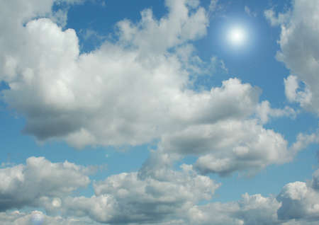 white air clouds in the blue skyの写真素材