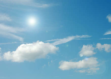 white air clouds in the blue skyの写真素材
