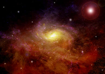 Stars of a planet and galaxy in a free space Elements of this image furnished . 3D renderingの写真素材