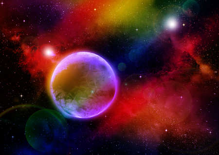 Stars of a planet and galaxy in a free space Elements of this image furnished . 3D renderingの写真素材