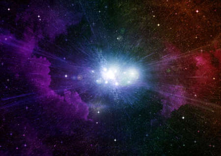 galaxy in a free space. 3D renderingの写真素材