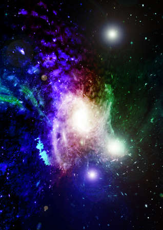 galaxy in a free space. 3D renderingの写真素材