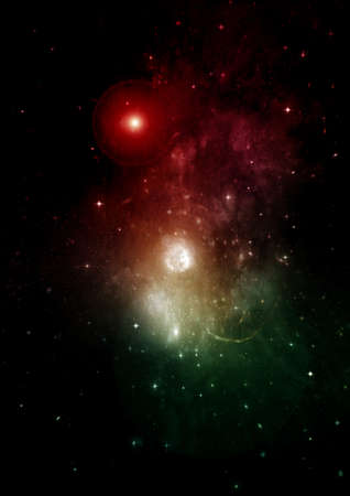 galaxy in a free space. 3D renderingの写真素材