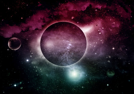 galaxy in a free space. 3D renderingの写真素材