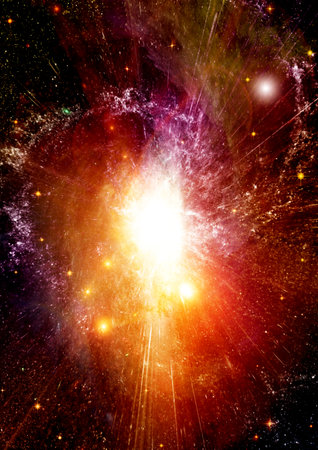 Stars of a planet and galaxy in a free spaceの写真素材