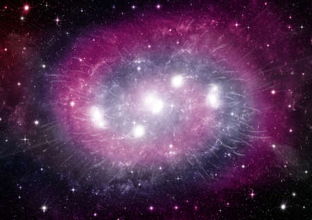 Stars of a planet and galaxy in a free spaceの写真素材