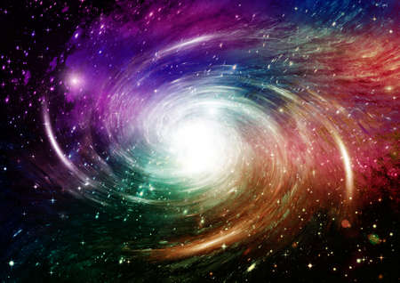 Stars of a planet and galaxy in a free spaceの写真素材