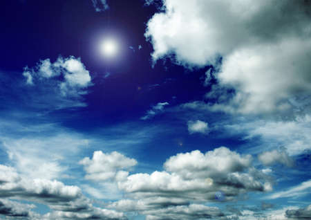 white air clouds in the blue skyの写真素材
