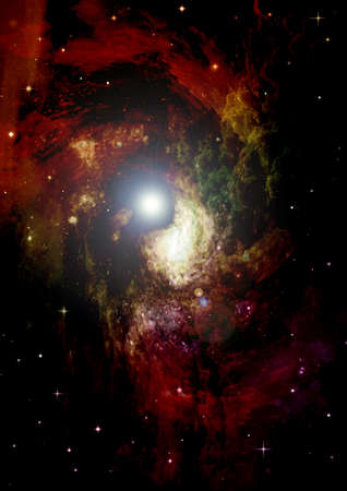 Stars of a planet and galaxy in a free spaceの写真素材