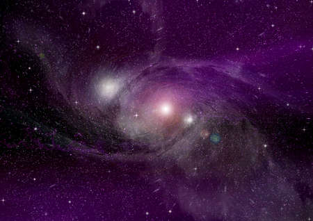 Stars of a planet and galaxy in a free spaceの写真素材