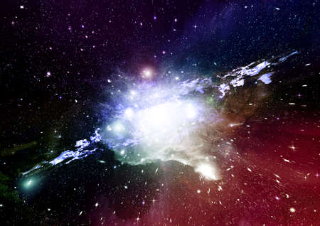 Stars of a planet and galaxy in a free spaceの写真素材