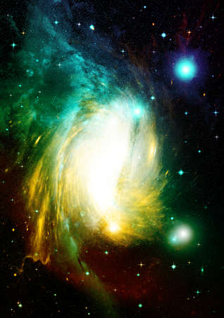 Stars of a planet and galaxy in a free spaceの写真素材