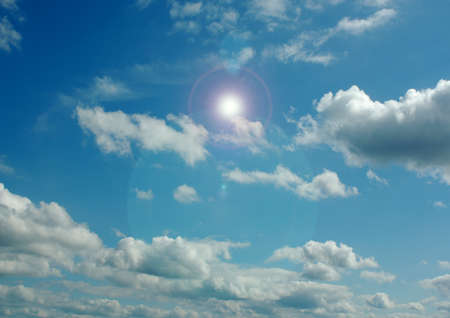 white air clouds in the blue skyの写真素材