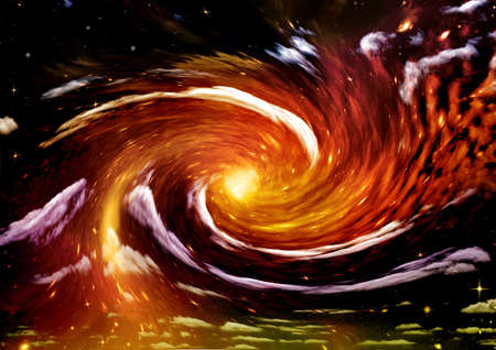 galaxy in a free space. 3D renderingの写真素材