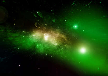 galaxy in a free space. 3D renderingの写真素材