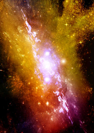 galaxy in a free space. 3D renderingの写真素材