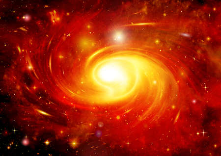 galaxy in a free space. 3D renderingの写真素材