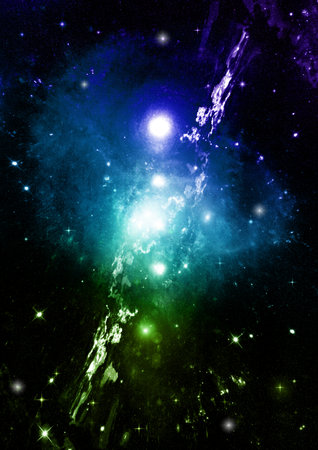 Stars of a planet and galaxy in a free space Elements of this image furnished by . 3D renderingの写真素材