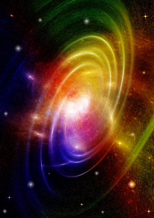 Stars of a planet and galaxy in a free space Elements of this image furnished by . 3D renderingの写真素材