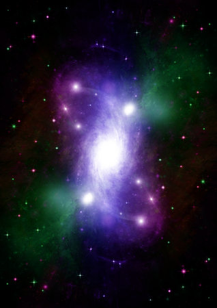 Stars of a planet and galaxy in a free space Elements of this image furnished by . 3D renderingの写真素材