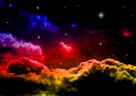 Stars of a planet and galaxy in a free space Elements of this image furnished by . 3D renderingの写真素材