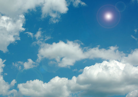 white air clouds in the blue skyの写真素材