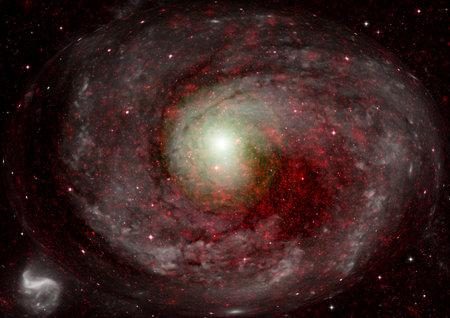 Stars of a planet and galaxy in a free space Elements of this image furnished by . 3D renderingの写真素材
