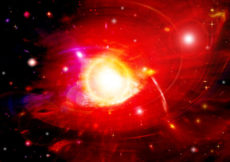 Stars of a planet and galaxy in a free space Elements of this image furnished by . 3D renderingの写真素材