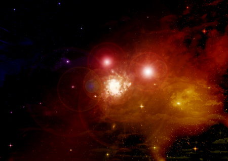 galaxy in a free space. 3D renderingの写真素材