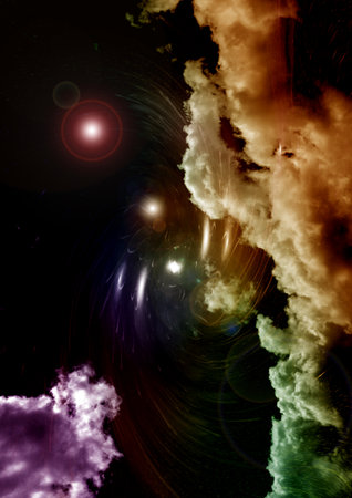 galaxy in a free space. 3D renderingの写真素材
