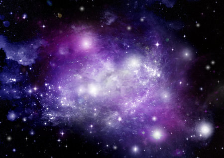 galaxy in a free space. 3D renderingの写真素材