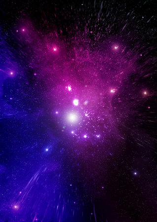 Stars of a planet and galaxy in a free space Elements of this image furnished by . 3D renderingの写真素材