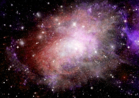 galaxy in a free space. 3D renderingの写真素材