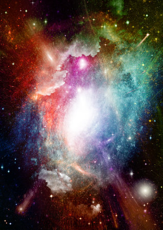 galaxy in a free space. 3D renderingの写真素材