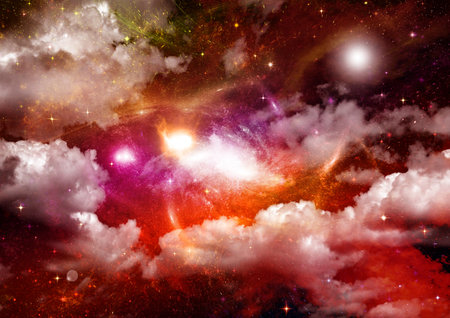 galaxy in a free space. 3D renderingの写真素材