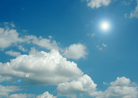 white air clouds in the blue skyの写真素材