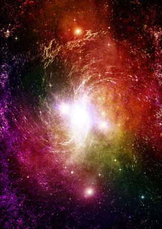 Stars of a planet and galaxy in a free space Elements of this image furnished by . 3D renderingの写真素材