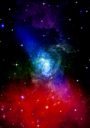 Stars of a planet and galaxy in a free space Elements of this image furnished by . 3D renderingの写真素材