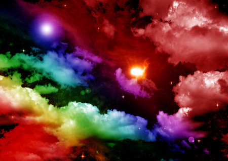 Stars of a planet and galaxy in a free space Elements of this image furnished by . 3D renderingの写真素材
